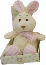 knuffelkonijn junior 13 cm pluche wit/roze