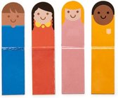 boekenleggers Bookmark People 8,1 cm vinyl 4-delig