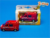 Diecast Pull Back Brandweer 8 cm