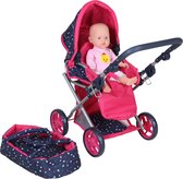 3in1 Poppenwagen Blauw/Roze