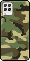 ADEL Siliconen Back Cover Softcase Hoesje Geschikt voor Samsung Galaxy M22/ A22 (4G) - Camouflage