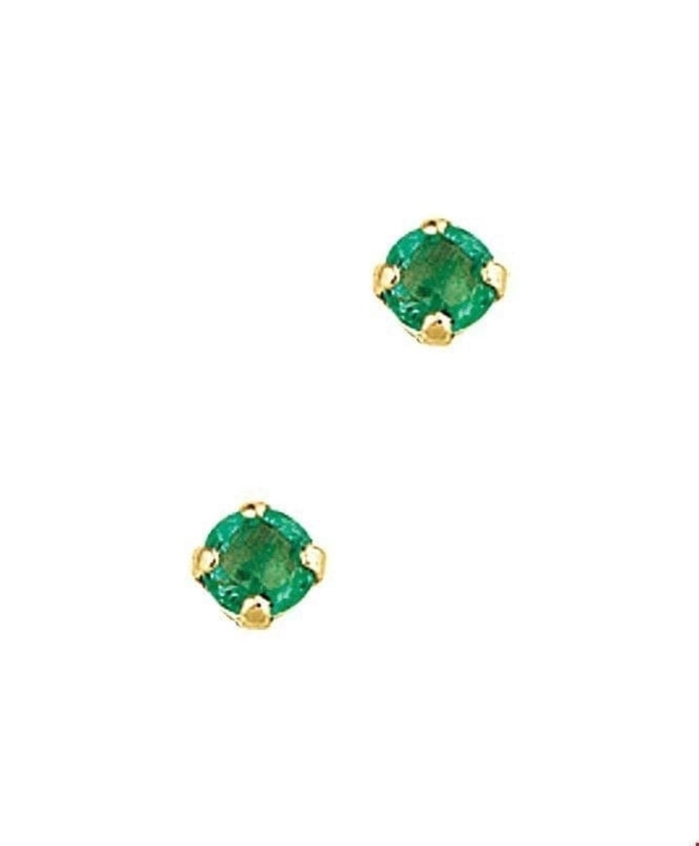 oorknoppen smaragd 14K geelgoud 4000969