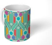 Mok - Koffiemok - Patroon - Design - Groen - Jaren 20 - Mokken - 350 ML - Beker - Koffiemokken - Theemok