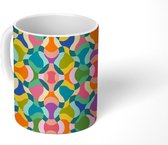 Mok - Koffiemok - Retro - Patronen - Lijn - Mokken - 350 ML - Beker - Koffiemokken - Theemok