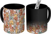 Magische Mok - Foto op Warmte Mokken - Koffiemok - Patroon - Dieren - Honden - Magic Mok - Beker - 350 ML - Theemok