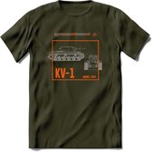 KV-1 Heavy tank leger T-Shirt | Unisex Army Tank Kleding | Dames / Heren Tanks ww2 shirt | Blueprint | Grappig bouwpakket Cadeau - Leger Groen - M