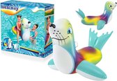 Bestway Zeehond - opblaasbaar zwembadspeelgoed - kind - 157x114 cm - regenboog