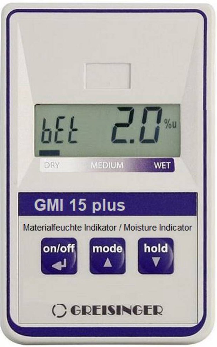 Greisinger GMI15-plus Materiaalvochtmeter Meetbereik bouwvochtigheid 0.0 tot 8.0 % Meetbereik houtvochtigheid (bereik)