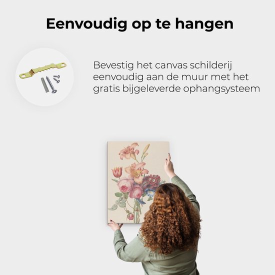 Artaza Toile Peinture Un Bouquet - Henriëtte Geertruida Knip - 30x40 - Klein - Art - Impression sur Toile