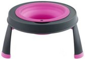 voerbak 356 ml siliconen antraciet/roze