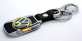 Sleutelhanger Volkswagen Goudkleurig | Leer, Metaal | Karabijnsluiting | Keychain Volkswagen Color Gold