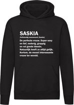 Saskia Hoodie | jarig | verjaardagkado | verjaardag kado | cadeau | Unisex | Trui | Sweater | Hoodie | Capuchon | Zwart