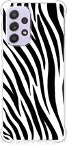 Hoesje Geschikt voor Samsung Galaxy A33 GSM Hoesje met doorzichtige rand Zebra