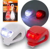 Siliconen Fietslampjes Set - Voorlicht & Achterlicht Fiets - Waterdichte Rubberen LED fiets lampen