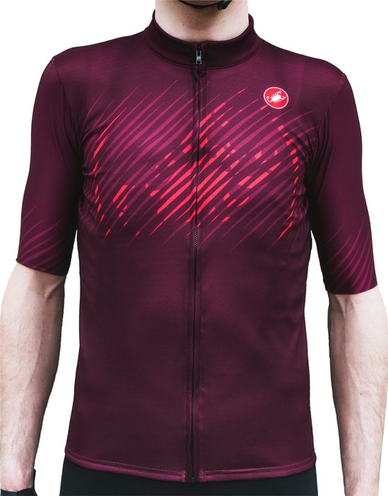Maillot de cyclisme Castelli Giungla Jersey FZ - Taille XL - Homme - rouge - rose