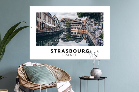 Muurstickers - Sticker Folie - Frankrijk - Architectuur - Water - 90x60 cm - Plakfolie - Muurstickers Kinderkamer - Zelfklevend Behang - Zelfklevend behangpapier - Stickerfolie