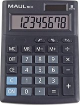 Maul MC 8 Calculatrice de bureau à piles, à énergie solaire Zwart Nombre de positions d'affichage : 8