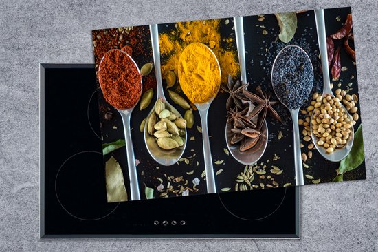KitchenYeah® Inductie beschermer 76x51.5 cm - Lepel - Specerijen - Kruiden - Eten - Tafel - Kookplaataccessoires - Afdekplaat voor kookplaat - Inductiebeschermer - Inductiemat - Inductieplaat mat