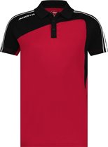 Masita | Polo Shirt Dames & Heren - Korte Mouw - Tennis Polo - Sportpolo - Mesh inzetten Optimale Vochtregulatie - Lichtgewicht - Forza Lijn - RED/BLACK - M