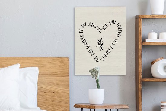 Peinture sur toile Tu seras toujours mon toujours - Citations - Amour - Couple - Proverbes - 30x40 cm - Décoration murale