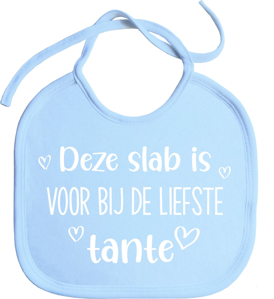 Slabbetjes - slabber - slab - baby - Deze slab is voor bij de liefste tante - tante - zwangerschap aankondiging - koordjes - stuks 1 - baby blauw Slabbetjes - slabber - slab - baby - Deze slab is voor bij de liefste tante - tante - zwangerschap aankondiging - koordjes - stuks 1 - baby blauw