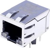 BEL Stewart Connectors MagJack 10/100Base-TX 4 transformator met LEDs Tab down Bus, inbouw horizontaal 10/100Base-TX Aa