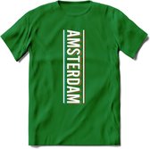 Amsterdam T-Shirt | Souvenirs Holland Kleding | Dames / Heren / Unisex Koningsdag shirt | Grappig Nederland Fiets Land Cadeau | - Donker Groen - L