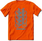 Amsterdam Fiets Stad T-Shirt | Souvenirs Holland Kleding | Dames / Heren / Unisex Koningsdag shirt | Grappig Nederland Fiets Land Cadeau | - Oranje - XXL