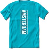 Amsterdam T-Shirt | Souvenirs Holland Kleding | Dames / Heren / Unisex Koningsdag shirt | Grappig Nederland Fiets Land Cadeau | - Blauw - XXL