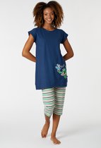 Woody pyjama meisjes/dames - marineblauw - krokodil - 221-1-POS-S/874 - maat S