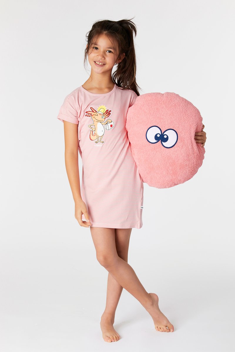 Aretas Axolotl Armbanden voor meisjes en kinderen, roze parel en strass ballen, roze natuursteen armband met axolotl hanger, schattige dingen, kindersieraden, cadeaus voor kleinkind, dochter, 5,5 bis