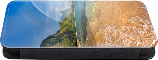 Bookcase Convient pour étui de téléphone iPhone 13 - Un magnifique arc-en-ciel à Tunnels Beach à Hawaï - Avec compartiments - Étui portefeuille avec fermeture magnétique