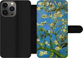 Bookcase Geschikt voor iPhone 13 Pro Max telefoonhoesje - Amandelbloesem - Vincent van Gogh - Met vakjes - Wallet case met magneetsluiting