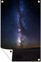 Tuindecoratie Melkweg aan een donkere hemel - 40x60 cm - Tuinposter - Tuindoek - Buitenposter