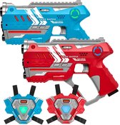 Pistolets laser Light Battle Connect + 2 Cardigans Connect - Jeu de balises laser pour 2 joueurs avec protection anti-triche !