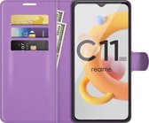 Mobigear Classic Telefoonhoesje geschikt voor Realme C11 (2020) Hoesje Bookcase Portemonnee - Paars