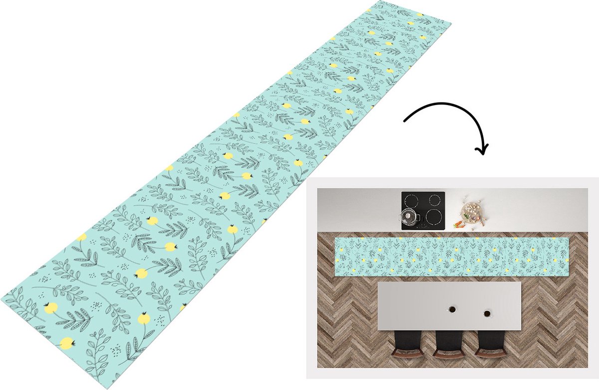 KitchenYeah Keukenloper - Keukenmat - Patronen - Zaad - Planten - Keuken vloerkleed Multicolor
