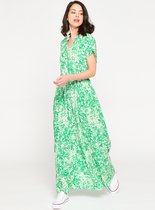 LOLALIZA Maxi bloemenjurk - Groen - Maat 46