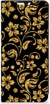 Bookcase Cadeau voor Oma Geschikt voor Samsung Galaxy A33 5G Telefoonhoesje Gouden Bloemen