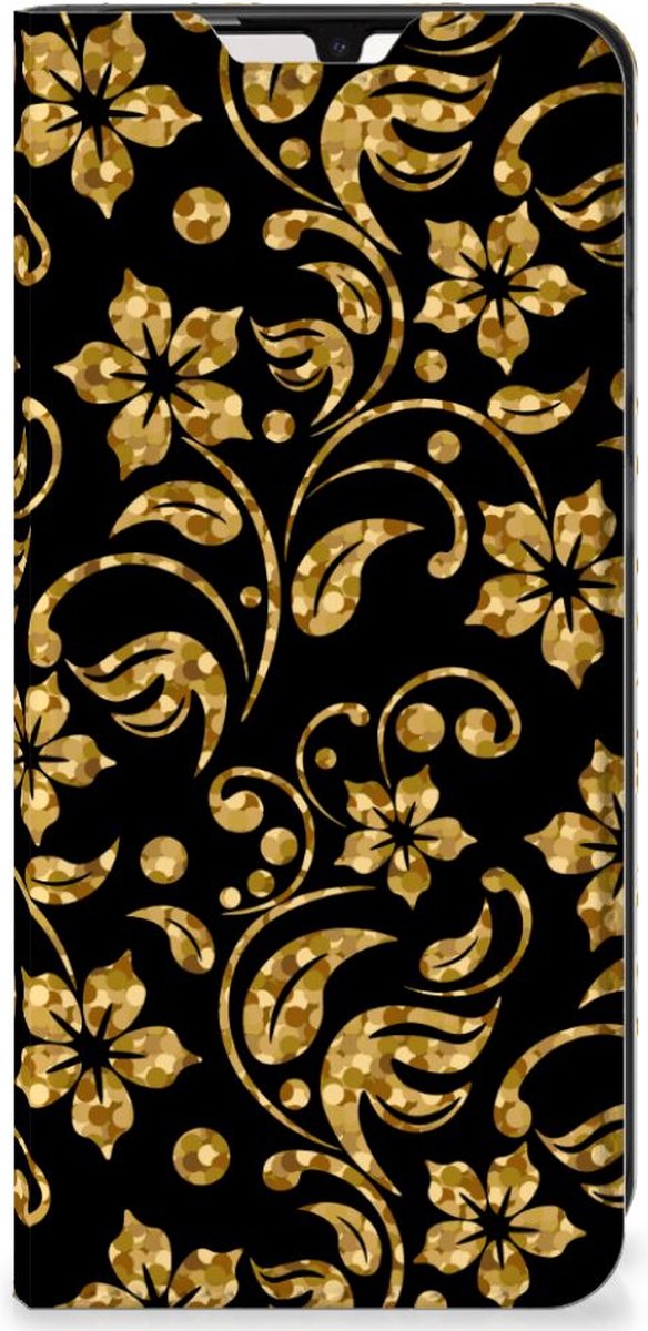 Samsung Galaxy A33 5G Smart Cover Gouden Bloemen