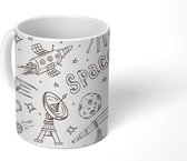 Mok - Koffiemok - Space - Kinderen - Patroon - Mokken - 350 ML - Beker - Koffiemokken - Theemok
