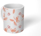 Mok - Koffiemok - Eikels - Patroon - Herfst - Mokken - 350 ML - Beker - Koffiemokken - Theemok