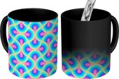 Magische Mok - Foto op Warmte Mokken - Koffiemok - Neon - Regenboog - Patronen - Magic Mok - Beker - 350 ML - Theemok