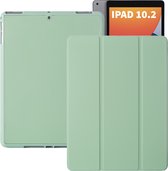 iPad 2021 Hoes - iPad 10.2 2019/2020/2021 Case - iPad 10.2 Hoesje Groen - Smart Folio Cover met Apple Pencil Opbergvak - Hoesje voor iPad 10.2 7e, 8e en 9e generatie