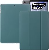 Samsung Tab A7 Hoes - Donker Groen Smart Folio met Samsung S Pen Vakje - Samsung Galaxy Tab A7 2020 Cover - Samsung Galaxy Tab A7 Hoesje