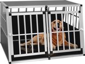 Kamyra® Autobench voor Hond - Benches, Hondenbench, Reisbench, Hondenkooi - 91x104x71 cm - Aluminium & MDF - Zwart