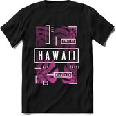 Hawaii Leafs | TSK Studio Zomer Kleding  T-Shirt | Roze | Heren / Dames | Perfect Strand Shirt Verjaardag Cadeau Maat L