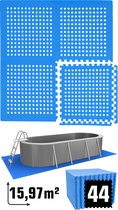 16 m² poolmat - 44 EVA schuim matten 62x62 - outdoor poolpad - pool ondermatten