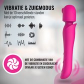 Atare Magic Wand Vibrator voor Vrouwen – Trillen en Luchtdruk Zuigfunctie voor de Clitoris - Fluisterstil, Waterdicht & 10 Frequentie Standen - Roze