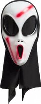 gezichtsmasker Horror Alien PVC zwart/wit one-size